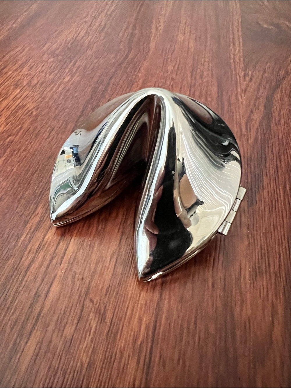 Silver Metal Fortune Cookie Note or Small Accessory Holder
